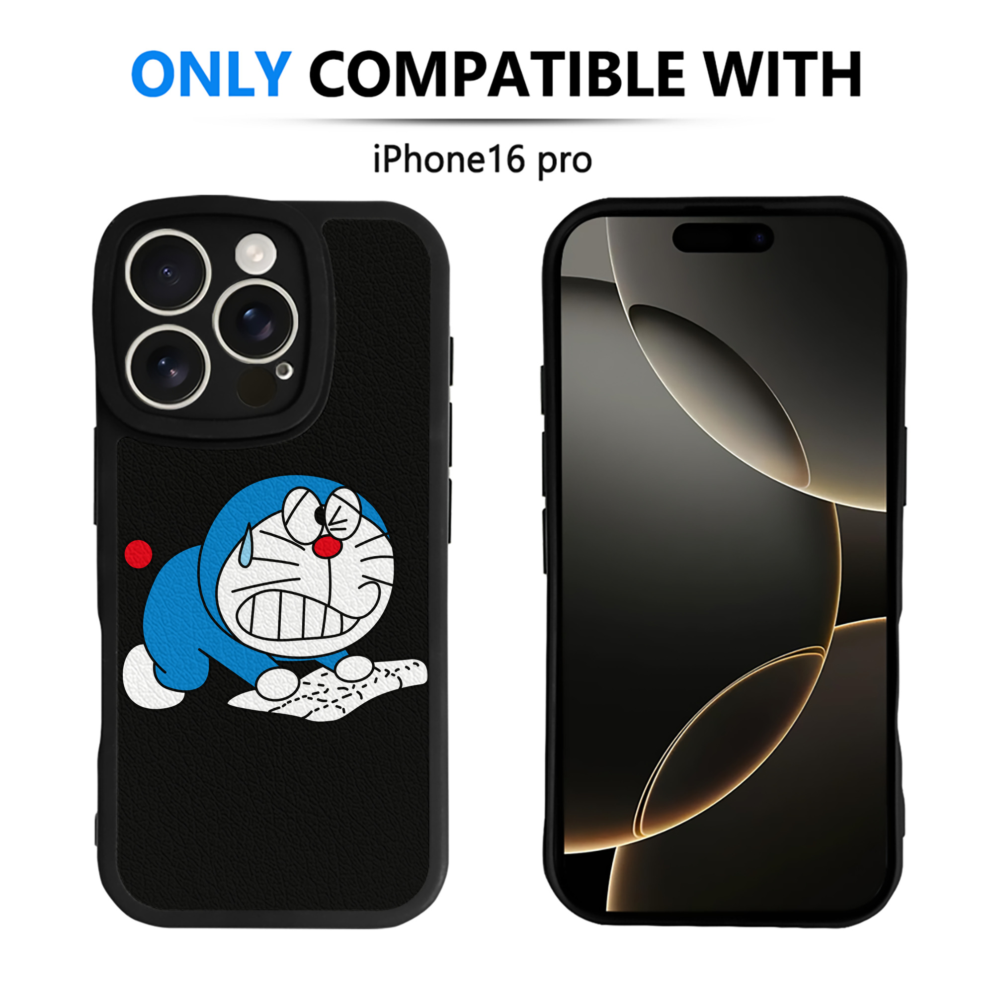 （画像用） ドラえもん Doraemon 【iPhone 16シリーズ対応】シリコンスマホケース（レザー調） 材質：シリコン